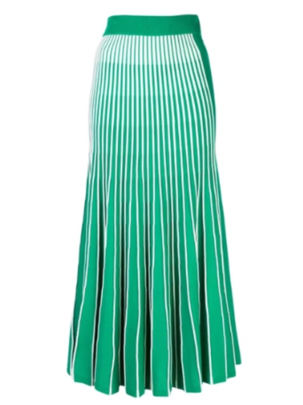 Alexis Vani High-rise Striped Ribbed-knit Skirt In Green